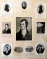 Portraits of Robert Burns at Robert Burns House. Dumfries, Scotland.