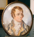 Miniature portrait of Robert Burns which belonged to wife Jean Armour Burns at Robert Burns House. Dumfries, Scotland.