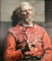 Portrait of man in red tunic by Edward Atkinson Hornel of Glasgow Boys at Broughton House. Kirkcudbright, Scotland.