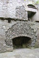 Stone fireplace at Threave Castle. Threave, Scotland.