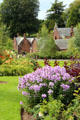 Flower gardens around Threave stables at Threave Garden. Rhonehouse, Scotland