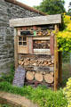 Bee hotel to provide nesting spaces at Threave Garden. Rhonehouse, Scotland.