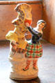 Ceramic figurine of girl in plaid in Nursery at Craigievar Castle. Alford, Scotland.