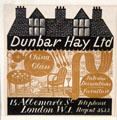 Dunbar Hay Ltd. ad for family firm lost in WWII at Craigievar Castle. Alford, Scotland.