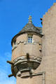Corner tower on Crathes Castle. Crathes, Scotland.