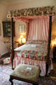 Victorian bedroom with four-poster bed & quilt made by Lady Burnett at Crathes Castle. Crathes, Scotland.