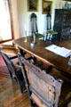 Scottish refectory table may be part of Castle's original furniture in Gallery at Crathes Castle. Crathes, Scotland.