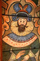 Bearded figure on ceiling painting in Green Lady's room at Crathes Castle. Crathes, Scotland.