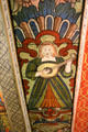 Erato playing cittern ceiling painting in Muses room at Crathes Castle. Crathes, Scotland.