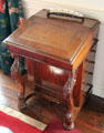Davenport desk with scrolled legs in dining room at Drum Castle. Drumoak, Scotland.
