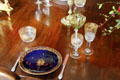 Dining table place setting at Fyvie Castle. Turriff, Scotland.