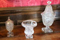 Cut glass dishes in dining room at Fyvie Castle. Turriff, Scotland.