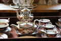 Porcelain tea service in butler's pantry at Fyvie Castle. Turriff, Scotland.