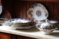 Porcelain serving dishes in butler's pantry at Fyvie Castle. Turriff, Scotland.