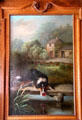 Dog & Piece of Flesh painting by John Bucknell Russell in entrance hall at Haddo House. Methlick, Scotland.