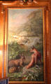 Rabbit, tortoise & fox painting by John Bucknell Russell in entrance hall at Haddo House. Methlick, Scotland.