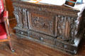 Carved chest in entrance hall at Haddo House. Methlick, Scotland.