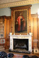 Portrait over Adamesque fireplace in library at Haddo House. Methlick, Scotland.