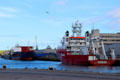 Ships at Victoria Docks of Aberdeen harbor. Aberdeen, Scotland