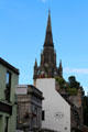 Kirk of St Nicholas tower seen from Belmont Street. Aberdeen, Scotland.