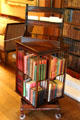 Rotating square bookshelf in library at Brodie Castle. Brodie, Scotland.