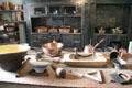 Kitchen with various utensils at Brodie Castle. Brodie, Scotland.