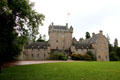 Cawdor Castle expanded around a 15th C tower house is still family-owned but open for tours. Cawdor, Scotland.