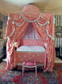 Woodcock bedroom with Sheraton four-poster canopy bed at Cawdor Castle. Cawdor, Scotland.