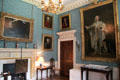 Private drawing room with large portrait of George II by John Shackleton at Duff House. Banff, Scotland.