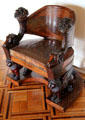 Armchair carved with rams & winged lions at Duff House. Banff, Scotland.
