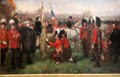 79th Regiment Presented Colours by Queen Victoria at Parkhurst painting by Sydney Prior Hall at Fort George Highlanders' Museum. Fort George, Scotland.
