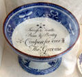 Coalport forever footed bowl which uses Caughley 'Fitzhugh' style border at Coalport China Museum. Ironbridge, England.