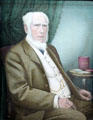 John Randall portrait of Coalport's most famous artist at Coalport China Museum. Ironbridge, England.