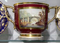 2-handled loving cup painted with Iron Bridge by Coalport China Company at Coalport China Museum. Ironbridge, England.