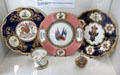 Plates painted for royal houses at Coalport China Museum. Ironbridge, England.