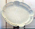 Creamware pierced dish by Bradley & Co at Coalport China Museum. Ironbridge, England.