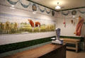 Butcher shop tile mural of sheep & cows by Alfred Potter for Maw & Co at Jackfield Tile Museum. Ironbridge, England