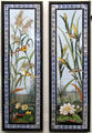 Pair of fireplace tile panels painted with birds by Maw & Co at Jackfield Tile Museum. Ironbridge, England.