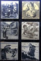 Antique transfer printed scenes prob. by Maw & Co at Jackfield Tile Museum. Ironbridge, England.