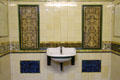 Washroom tiles at Jackfield Tile Museum. Ironbridge, England.