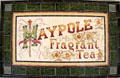 Maypole Fragrant Tea hand-painted advertising tile panel by Craven Dunnill & Co at Jackfield Tile Museum. Ironbridge, England.