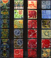 Array of colored tiles by Craven Dunnill & Co at Jackfield Tile Museum. Ironbridge, England.