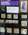 Display of Aesthetic Movement tiles inspired by East Asian & Japanese designs at Jackfield Tile Museum. Ironbridge, England.