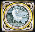 Aesthetic Movement tile of bird in circle prob by Maw & Co at Jackfield Tile Museum. Ironbridge, England.