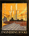 Engineering Books tile panel decorations made for W.H. Smith book stores in England & Wales by Carter & Co at Jackfield Tile Museum. Ironbridge, England.