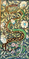 Serpent hand-painted tile panel by William De Morgan at Jackfield Tile Museum. Ironbridge, England.