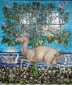 Antelope hand-painted tile panel by William De Morgan at Jackfield Tile Museum. Ironbridge, England.