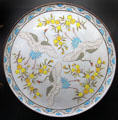 Cranes in flight ceramic plate by William De Morgan at Jackfield Tile Museum. Ironbridge, England.