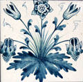 Columbine hand-painted tile by William Morris at Jackfield Tile Museum. Ironbridge, England.