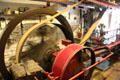 Power transfer wheels of steam engine at Gladstone Pottery Museum. Longton, Stoke, England.